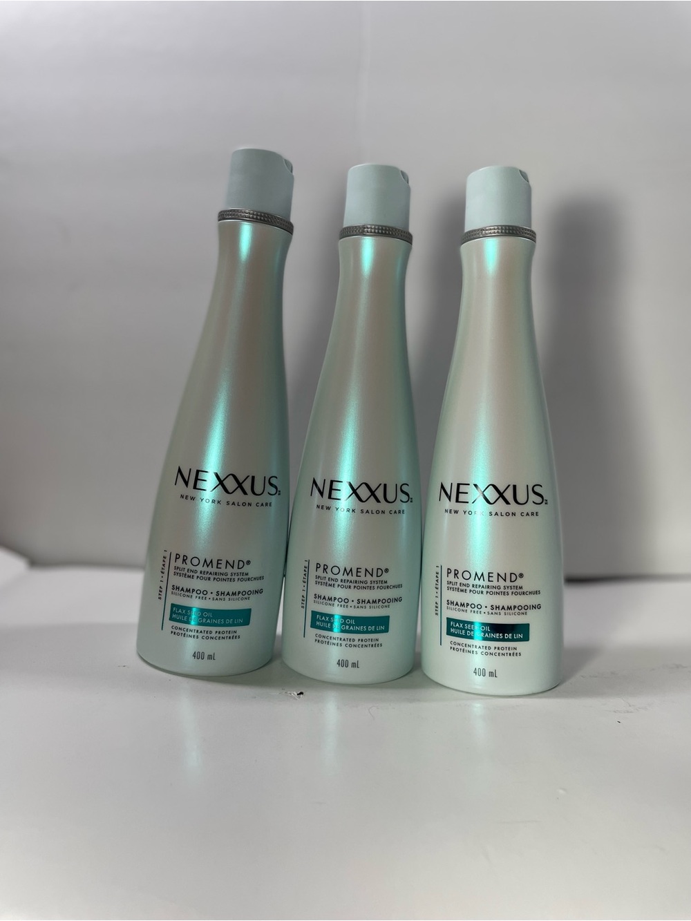 Nexxus ProMend Shampoo Flax Seed Oil Split End Repairing System 13.5oz 400ml X3